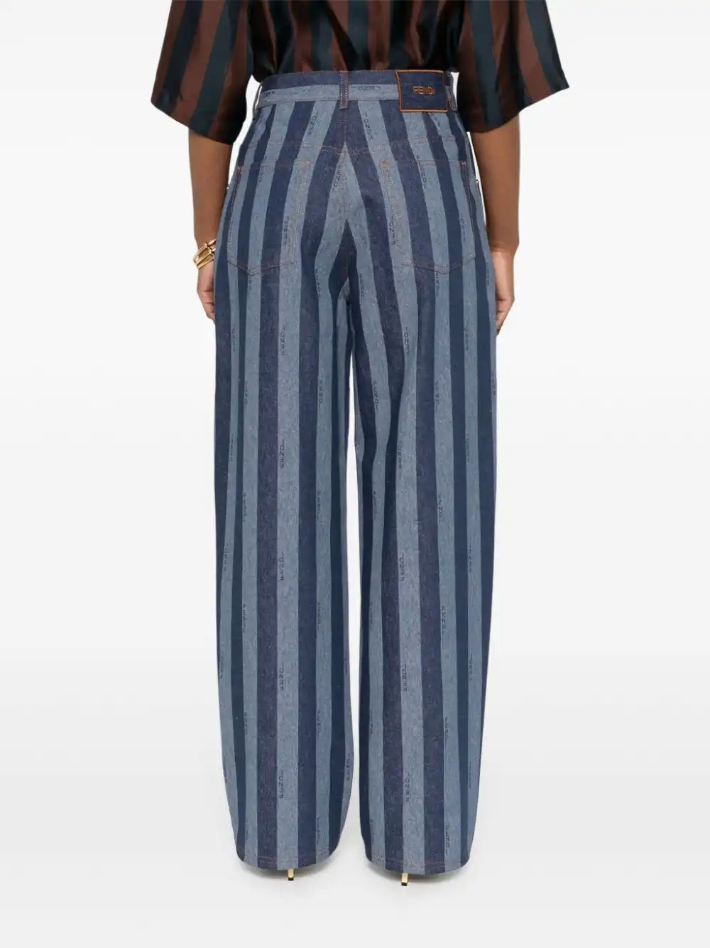 Affordable FENDI Pequin striped straight-leg jeans