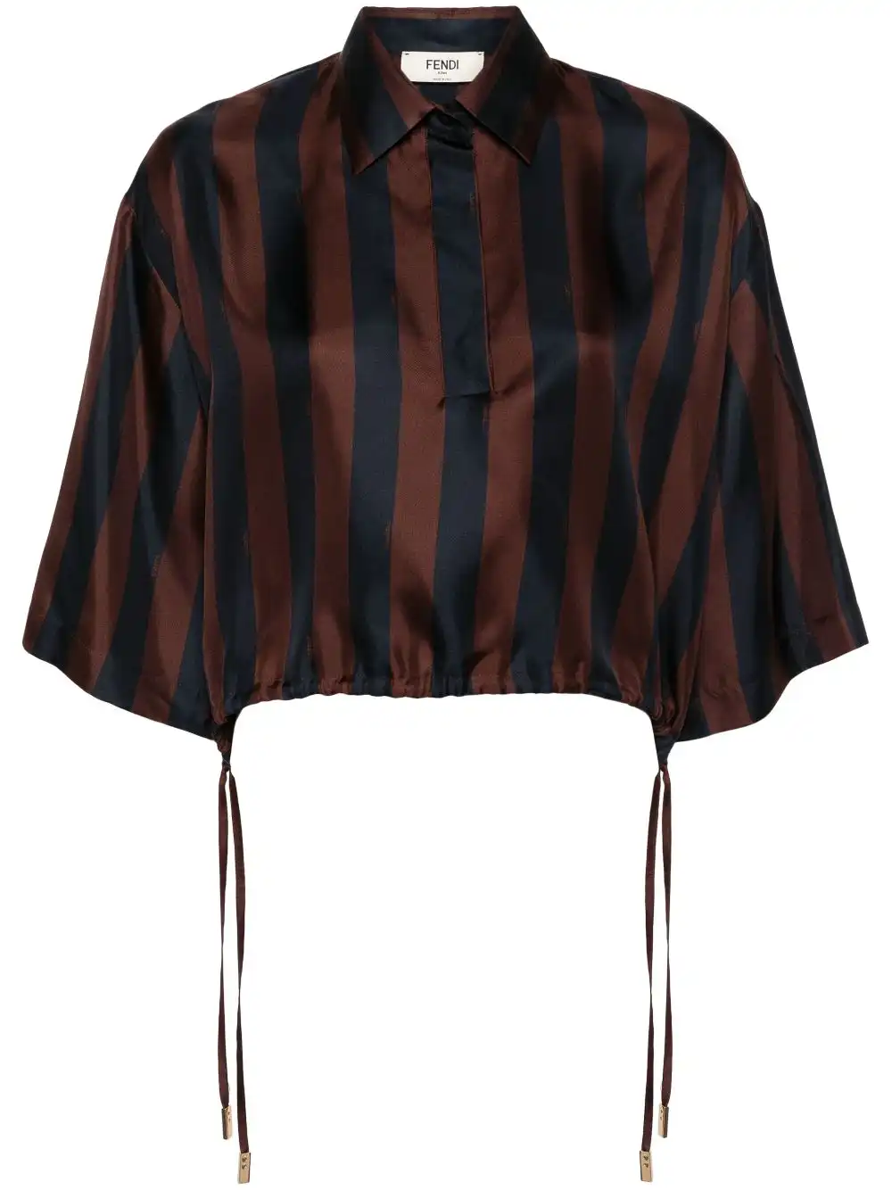 Cheap FENDI Pequin striped cropped shirt