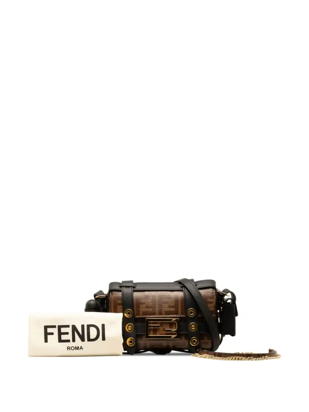 Affordable Fendi 2019-2023 Mini Zucca Glazed Fabric Cage Baguette satchel