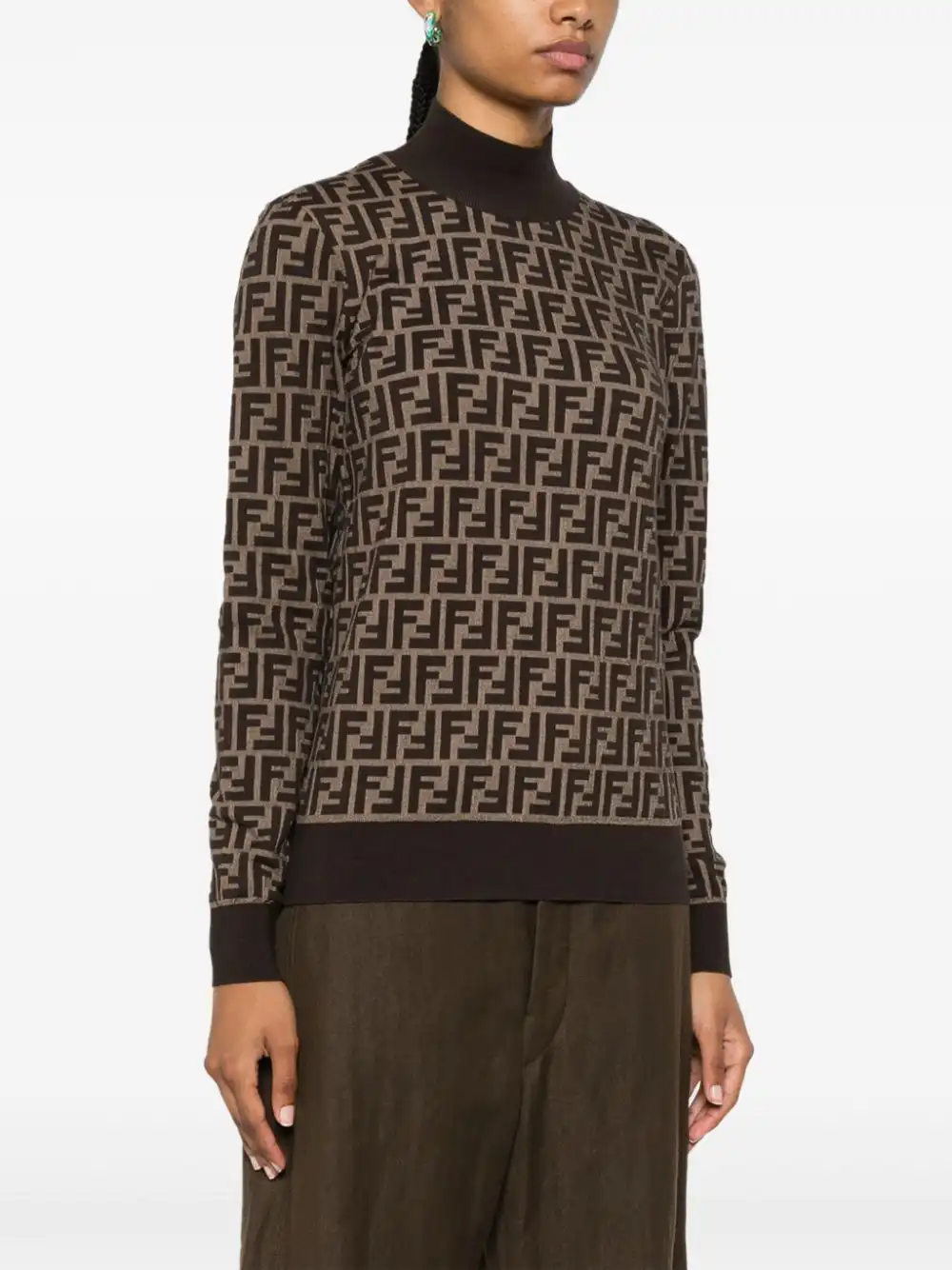 Cheap FENDI FF-jacquard sweater