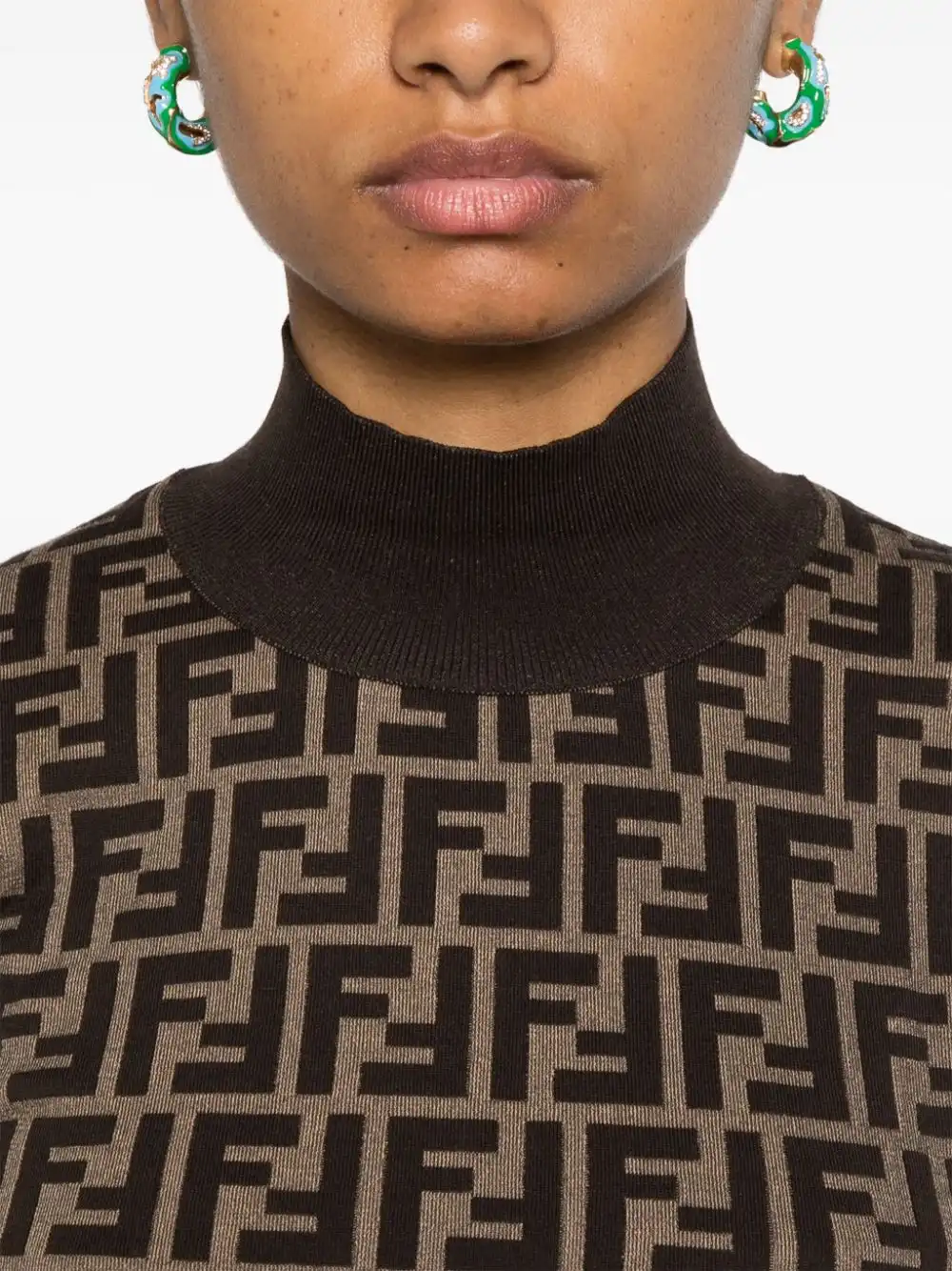 Cheap FENDI FF-jacquard sweater