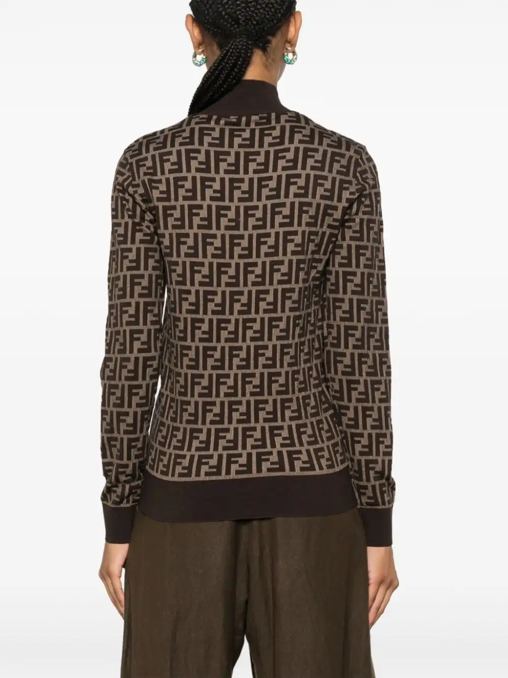 Cheap FENDI FF-jacquard sweater