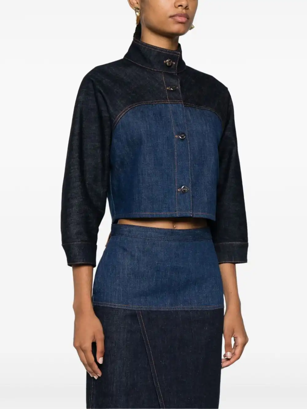 Cheap FENDI two-tone denim jacket