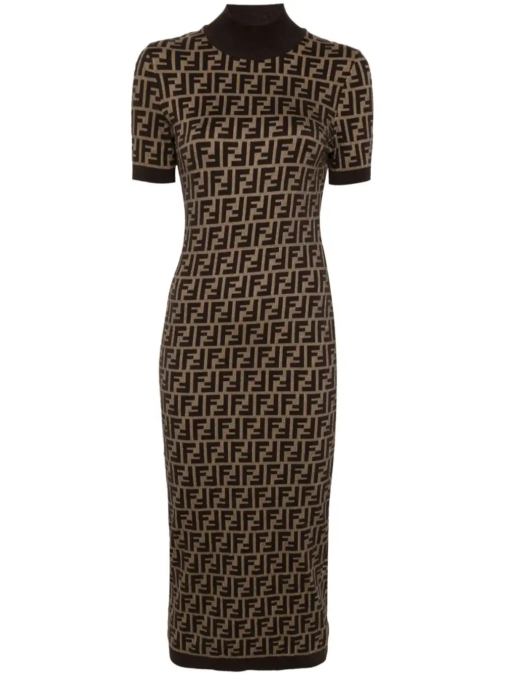 Cheap FENDI FF-jacquard midi dress