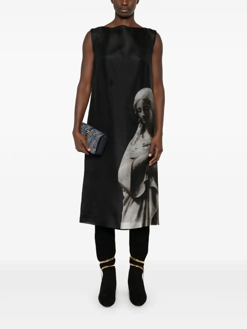 Cheap FENDI Roman statue-print midi dress