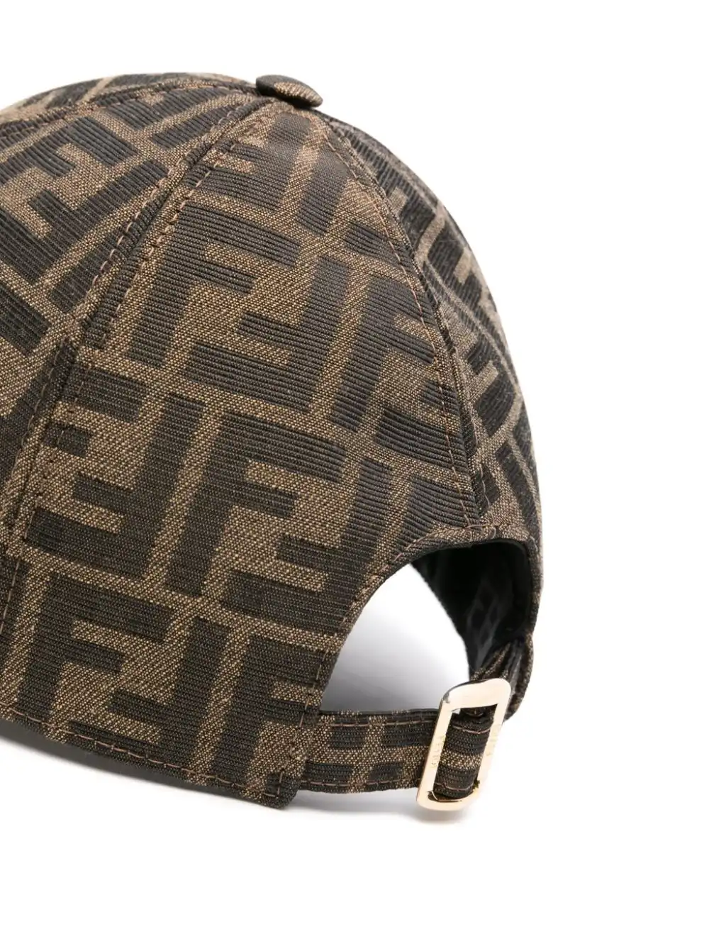 Affordable FENDI FF-jacquard leather-trim cap