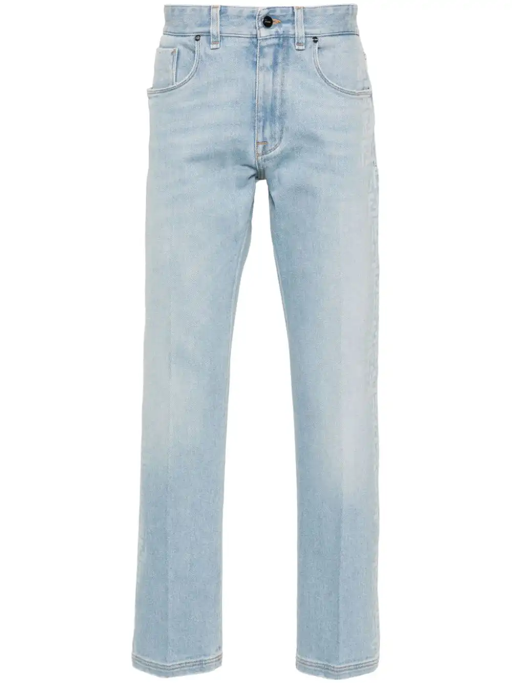 Affordable FENDI mid-rise tapered jeans