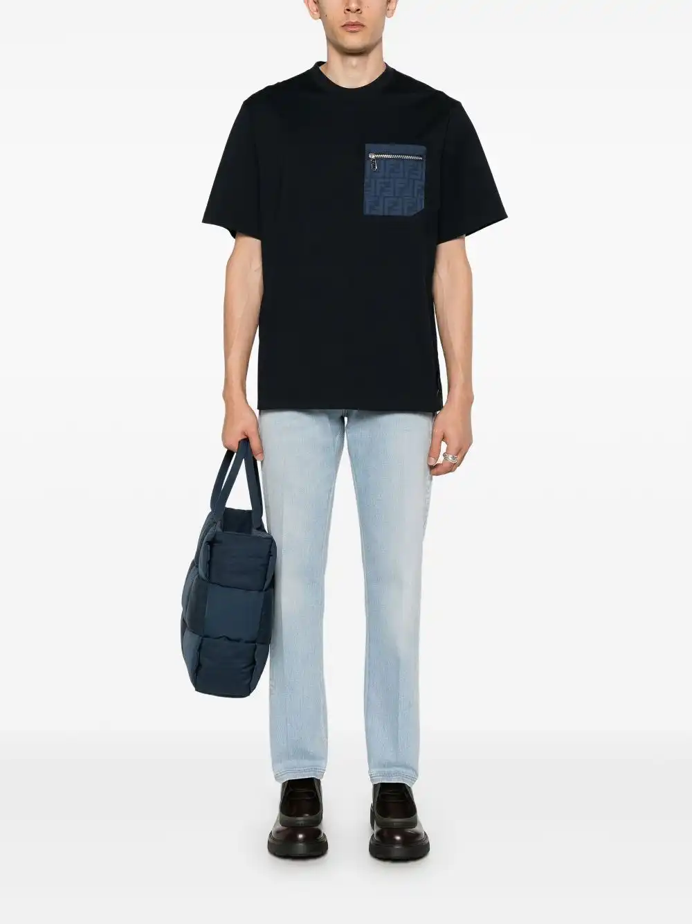 Affordable FENDI mid-rise tapered jeans