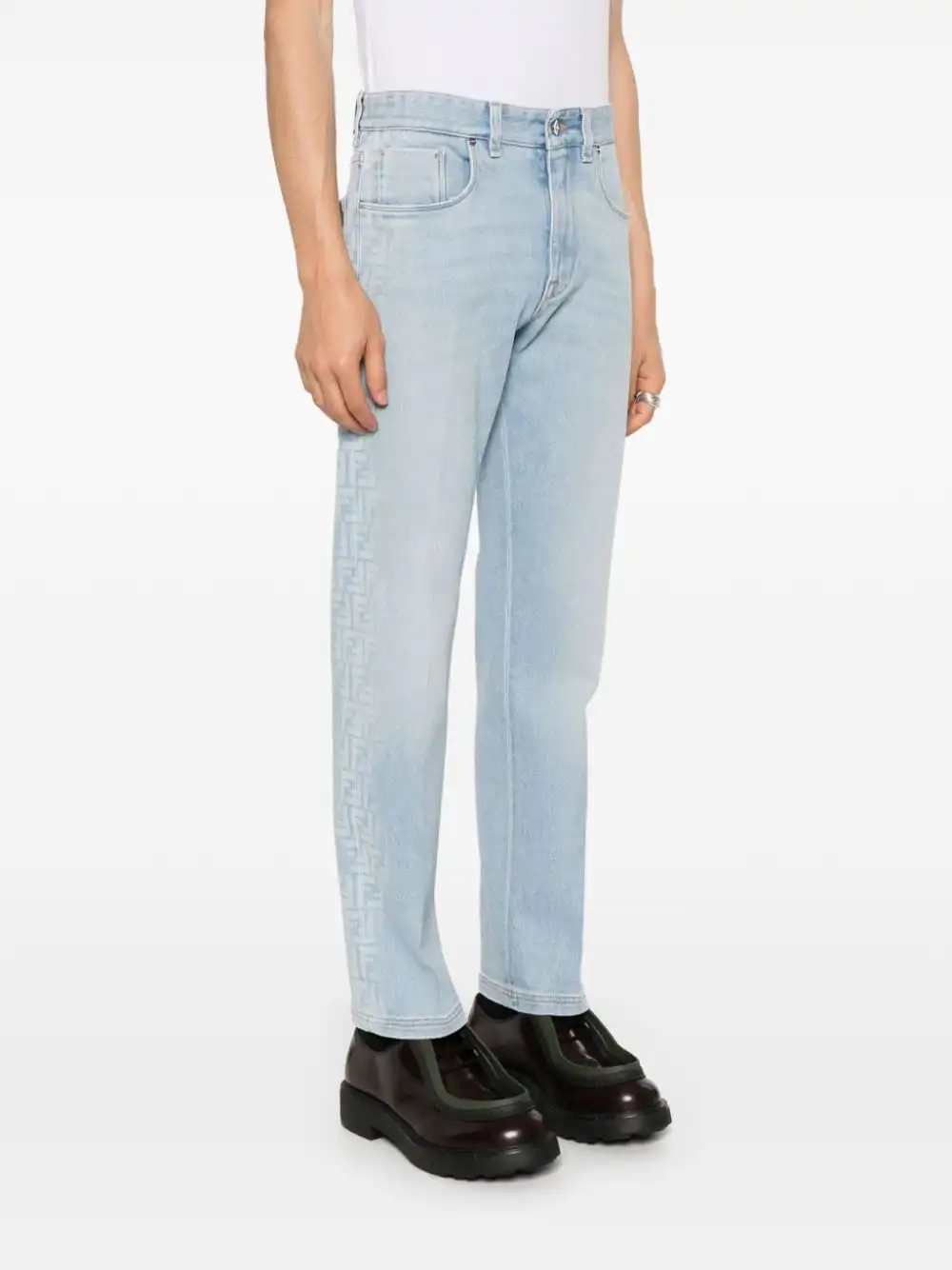 Affordable FENDI mid-rise tapered jeans