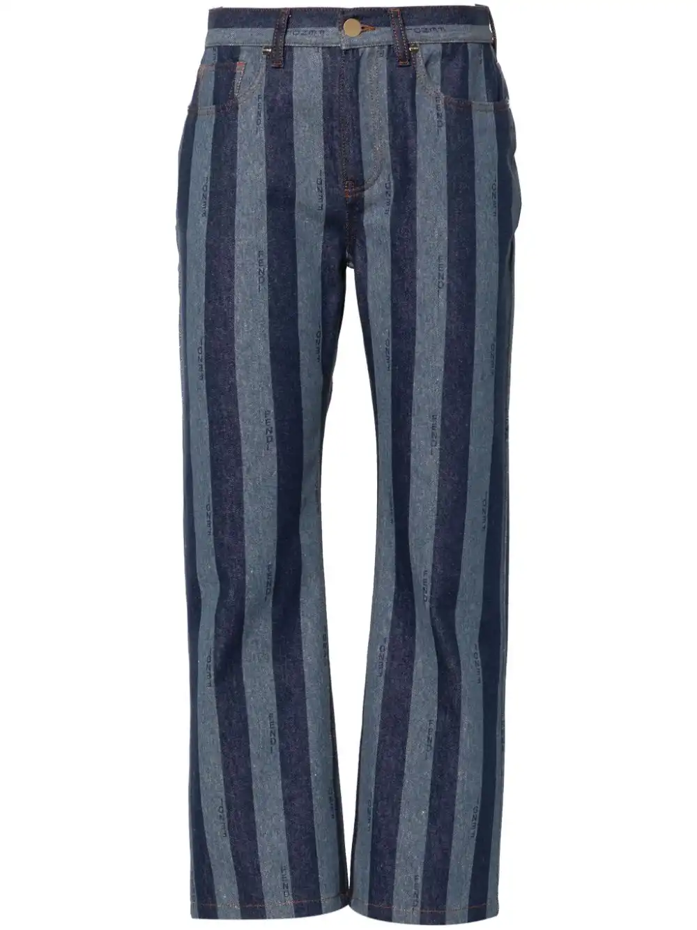 Affordable FENDI striped cropped jeans