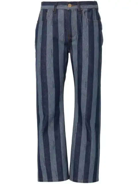 FENDI striped cropped jeans