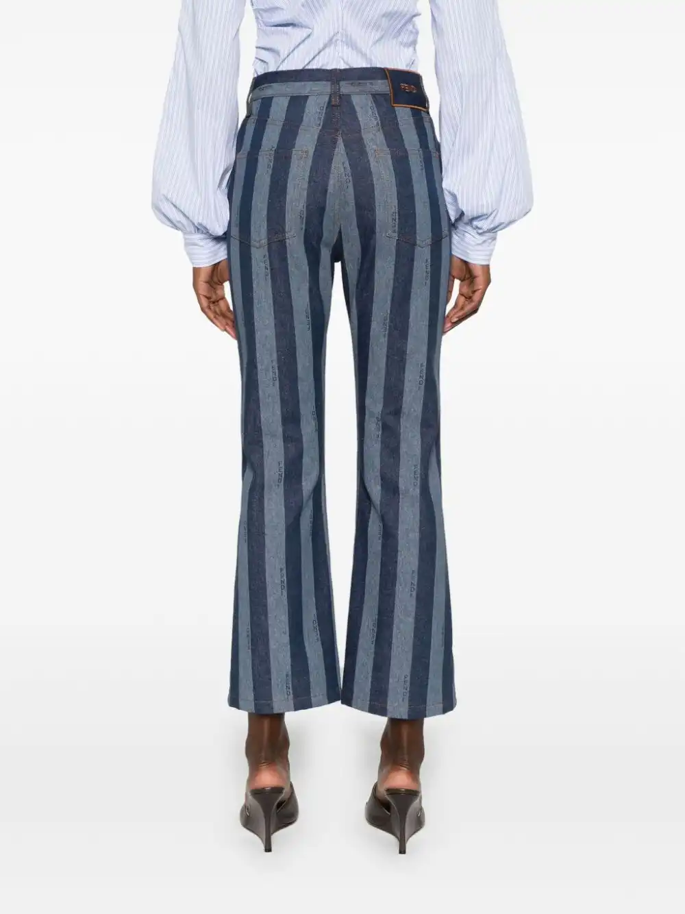 Affordable FENDI striped cropped jeans