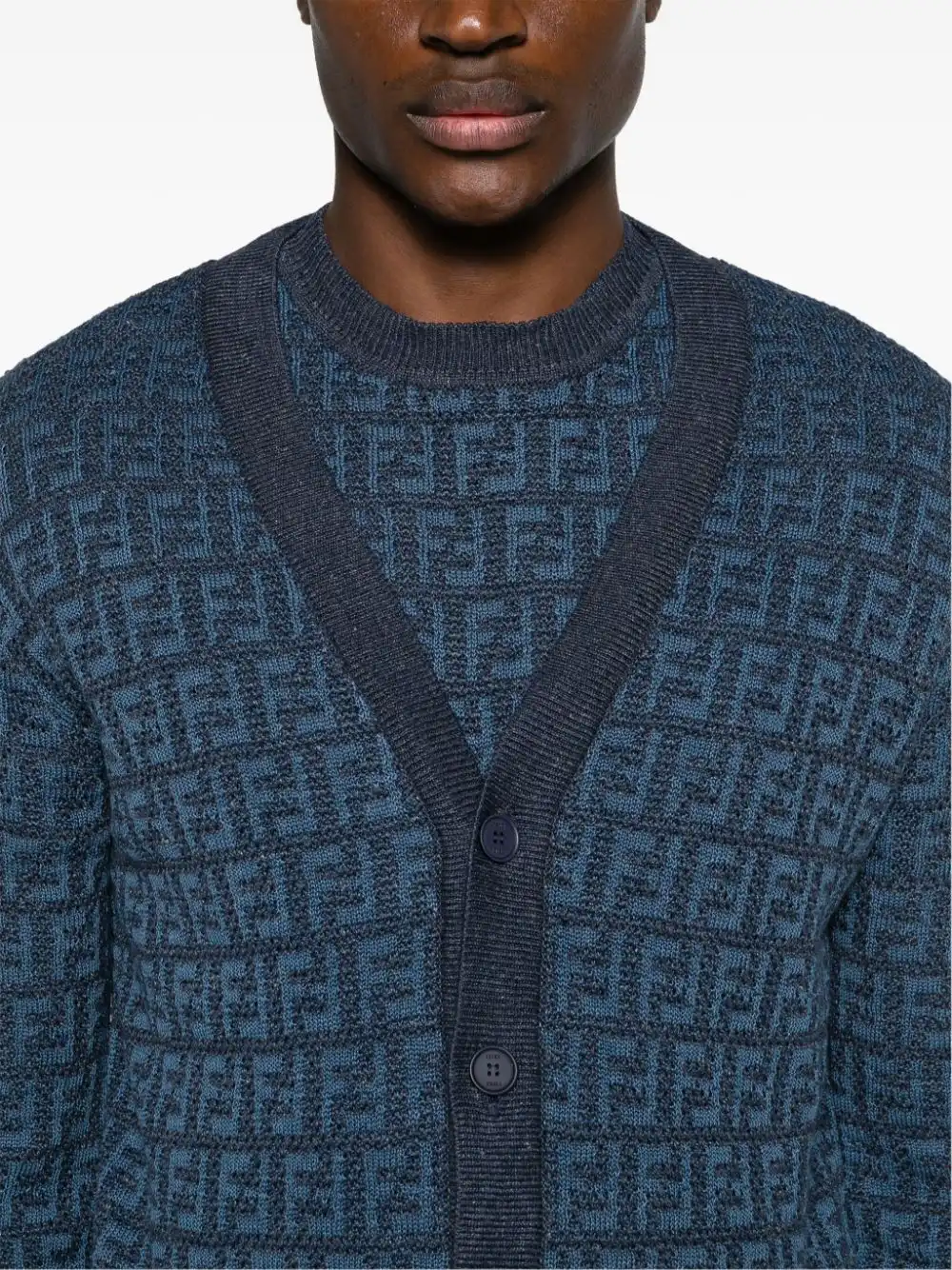 Affordable FENDI FF-jacquard knitted cardigan