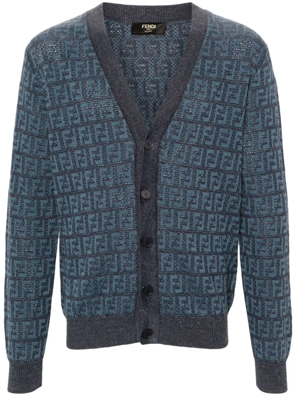 Affordable FENDI FF-jacquard knitted cardigan