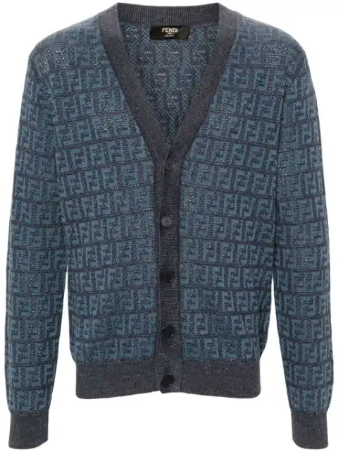 FENDI FF-jacquard knitted cardigan