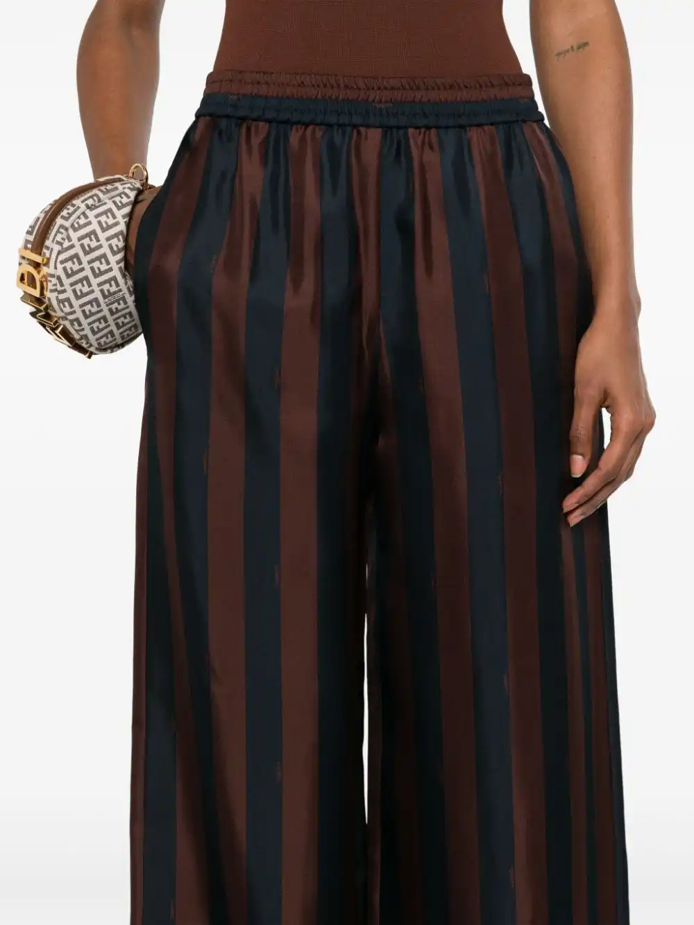 Affordable FENDI striped silk palazzo pants