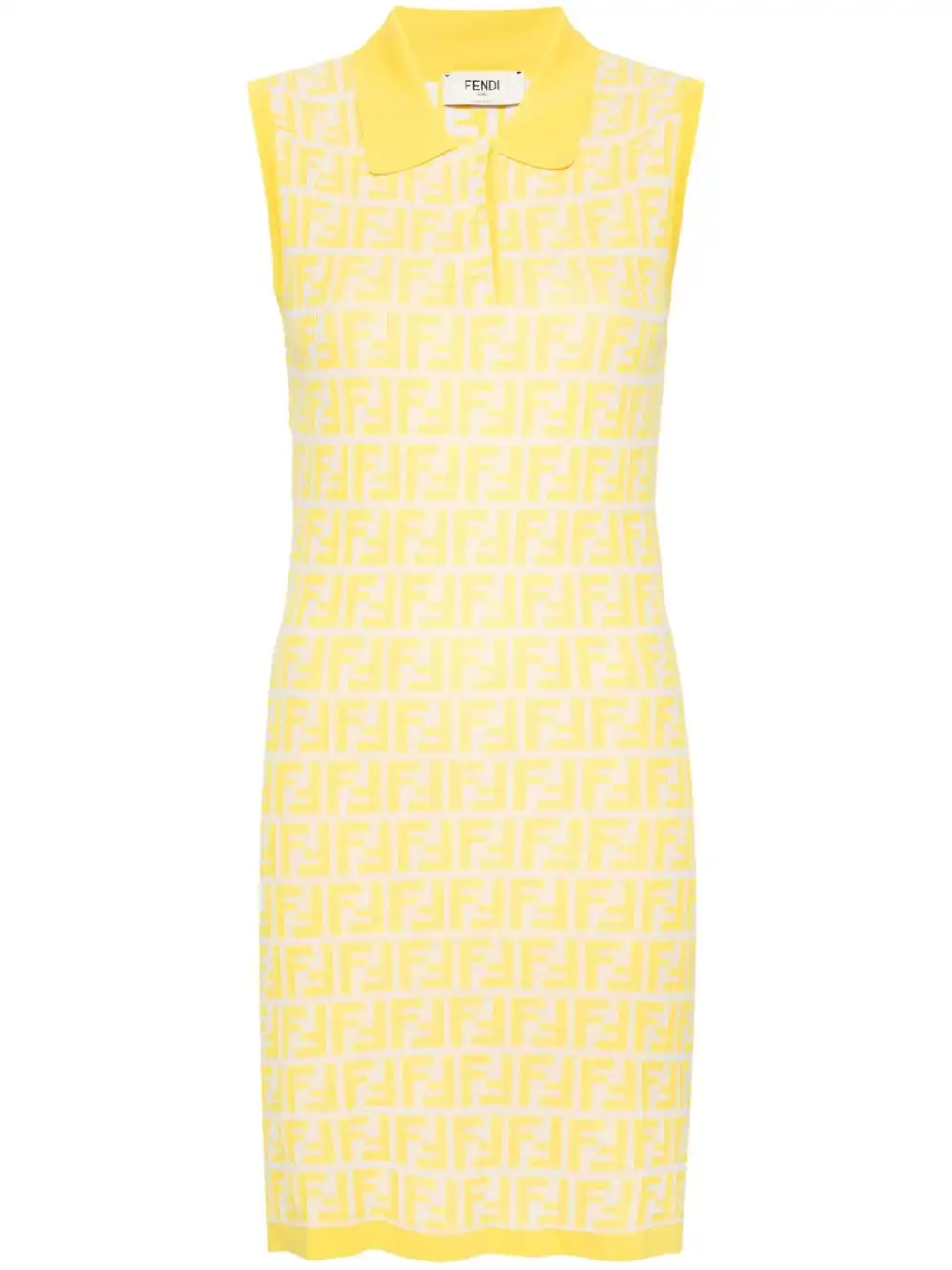 Cheap FENDI FF-motif polo dress