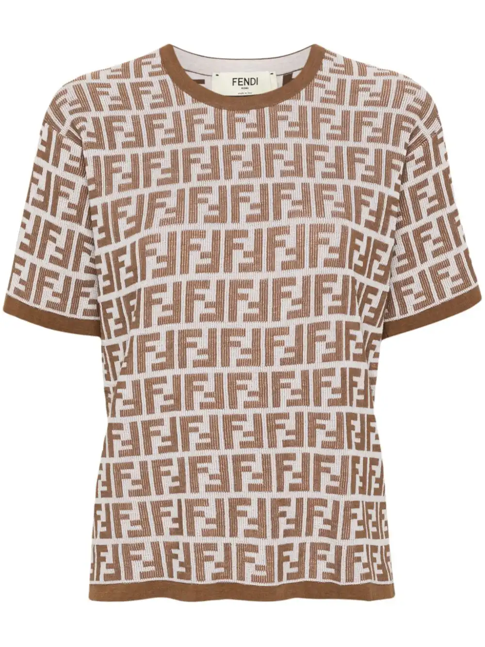 Affordable FENDI FF-pattern knitted T-shirt