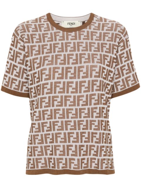 FENDI FF-pattern knitted T-shirt