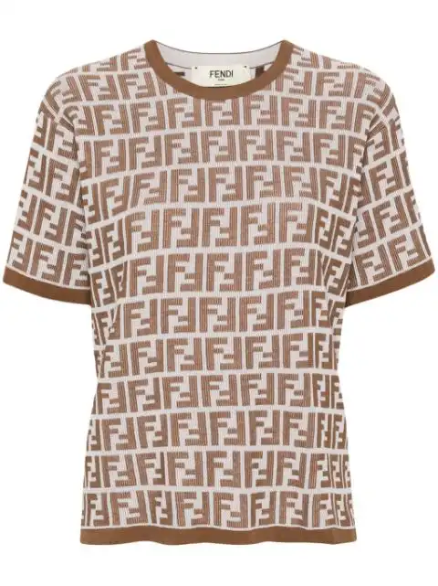 FENDI FF-pattern knitted T-shirt