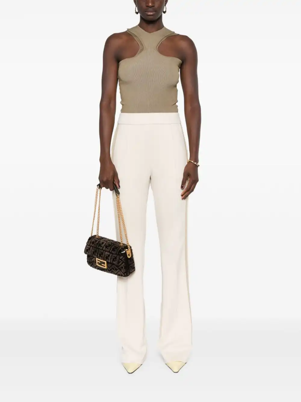 Cheap FENDI striped high-waist track trousers