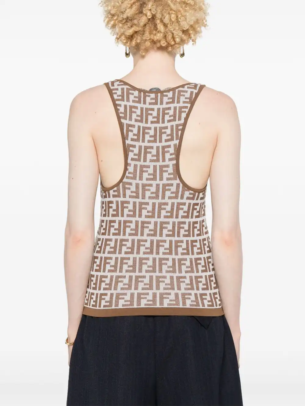 Affordable FENDI FF-pattern racerback tank top