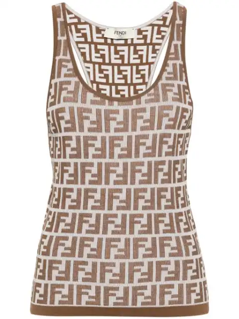 Affordable FENDI FF-pattern racerback tank top