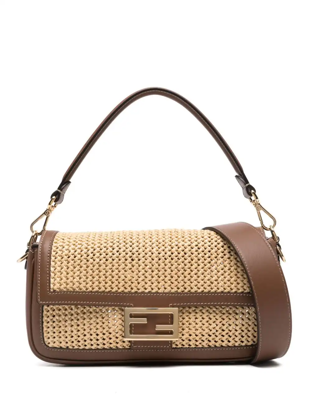 Affordable FENDI Baguette macrame-detail shoulder bag