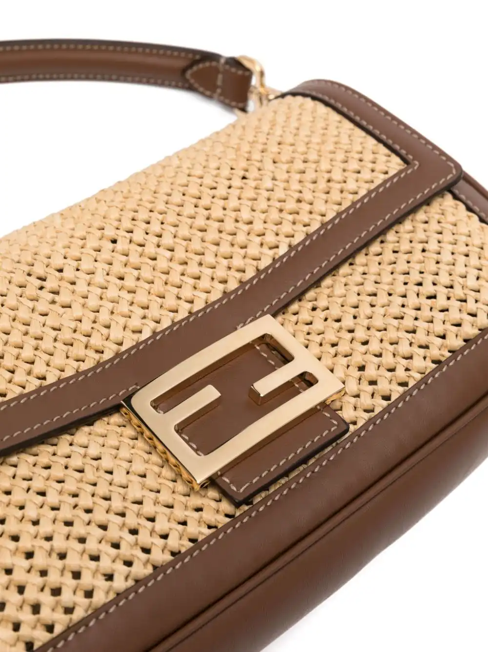 Affordable FENDI Baguette macrame-detail shoulder bag