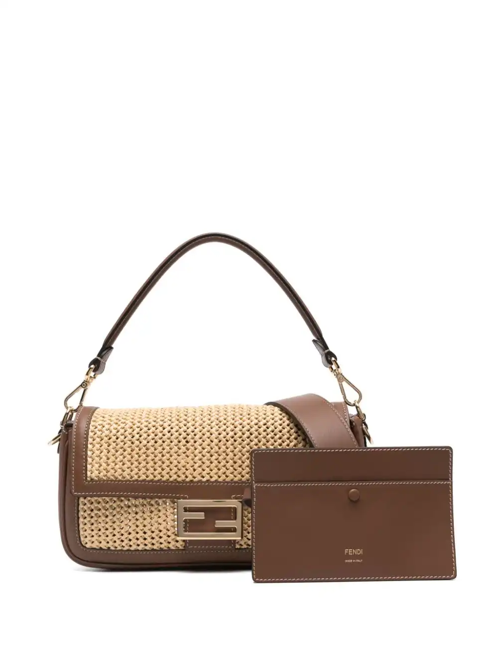 Affordable FENDI Baguette macrame-detail shoulder bag