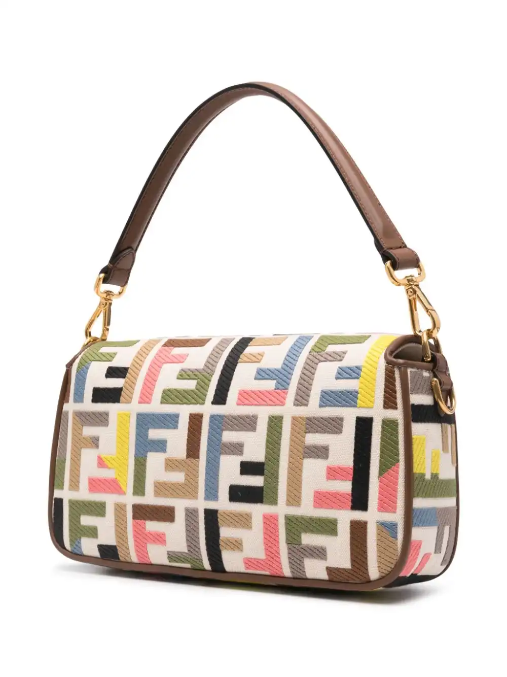 Affordable FENDI Baguette canvas shoulder bag