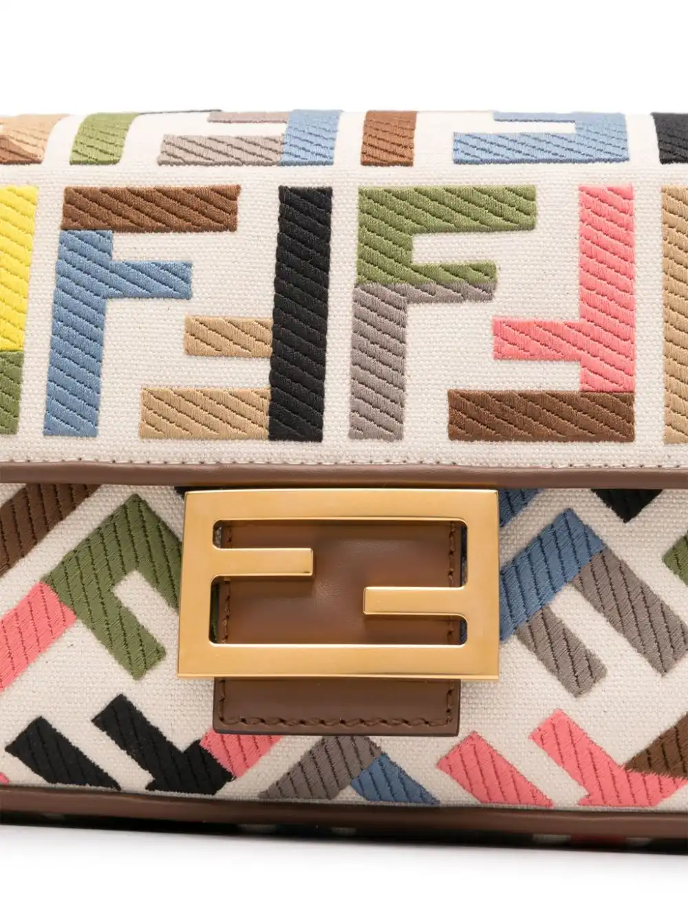 Affordable FENDI Baguette canvas shoulder bag