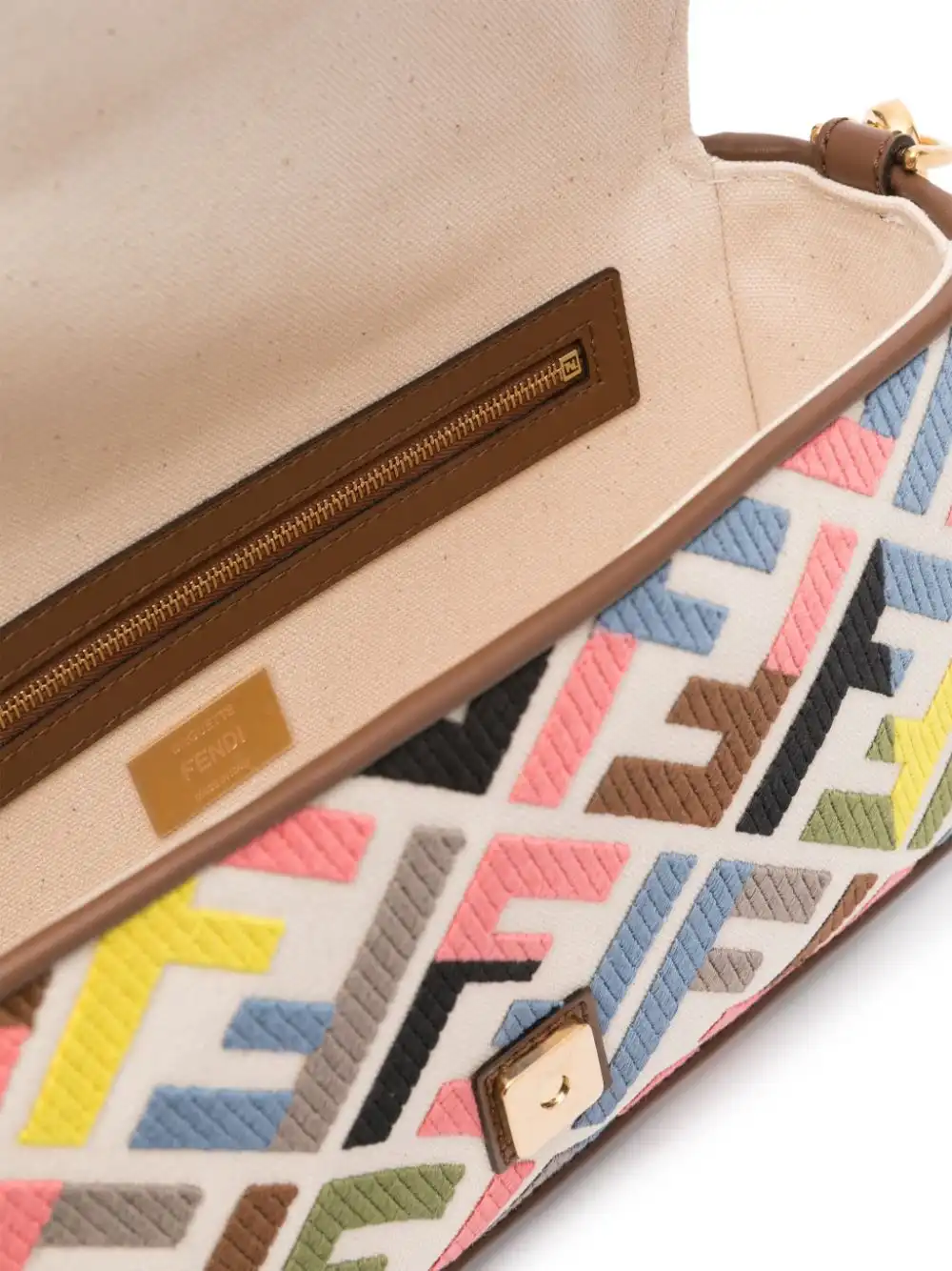 Affordable FENDI Baguette canvas shoulder bag