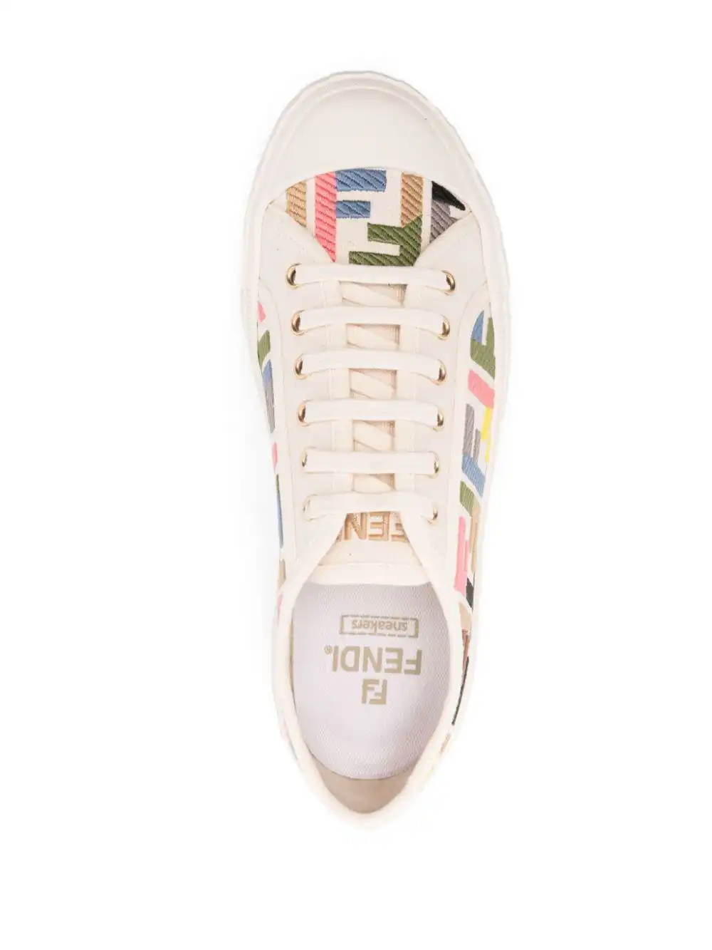 Affordable FENDI Domino canvas sneakers