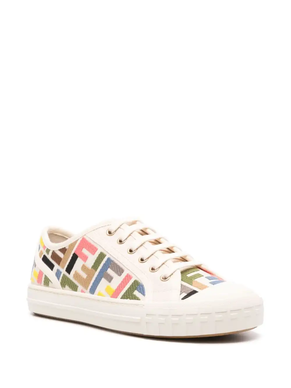 Affordable FENDI Domino canvas sneakers