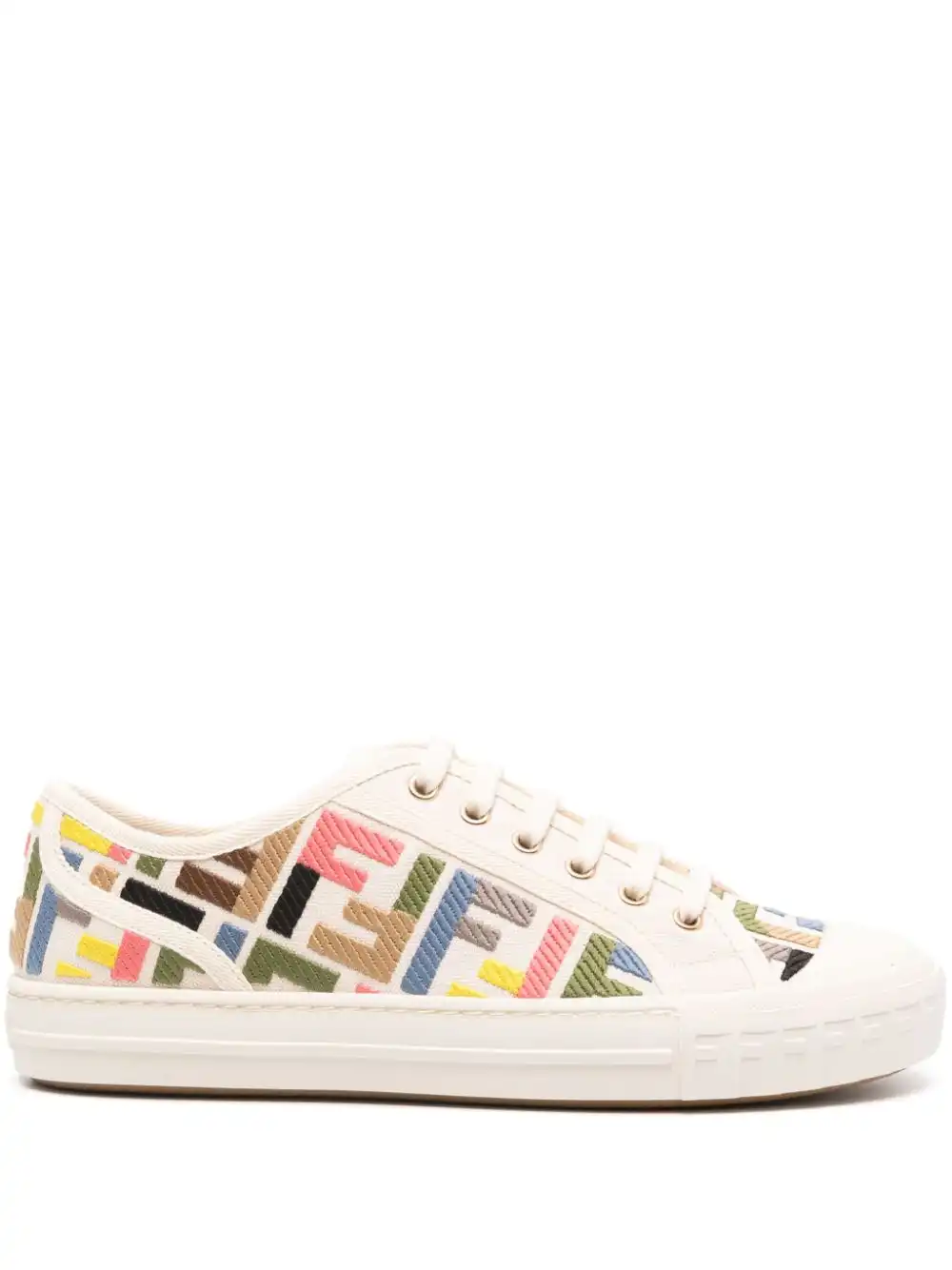 Affordable FENDI Domino canvas sneakers