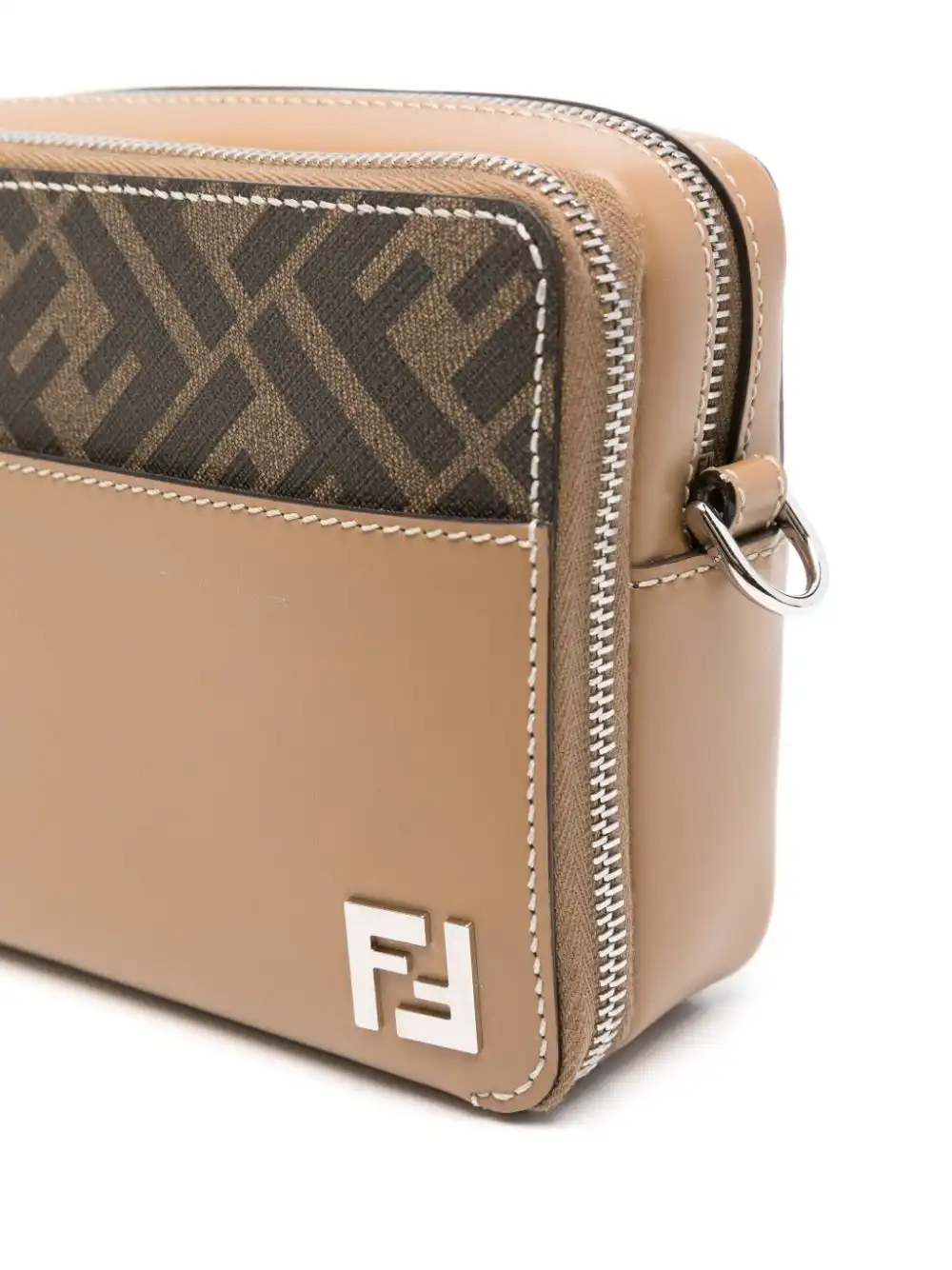 Cheap FENDI FF-motif leather shoulder bag