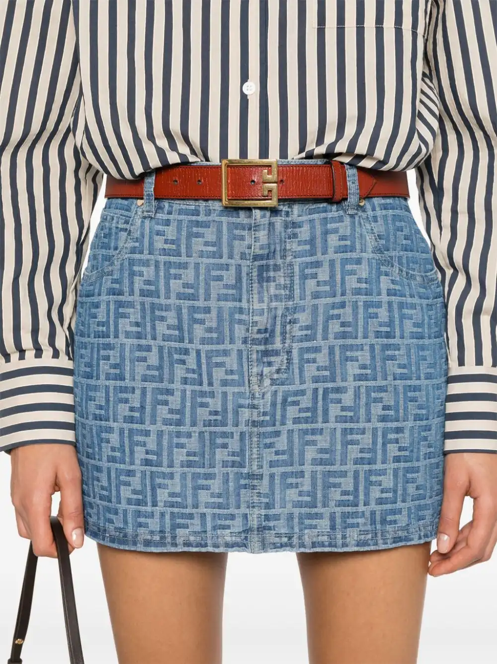 Affordable FENDI FF-motif mini skirt