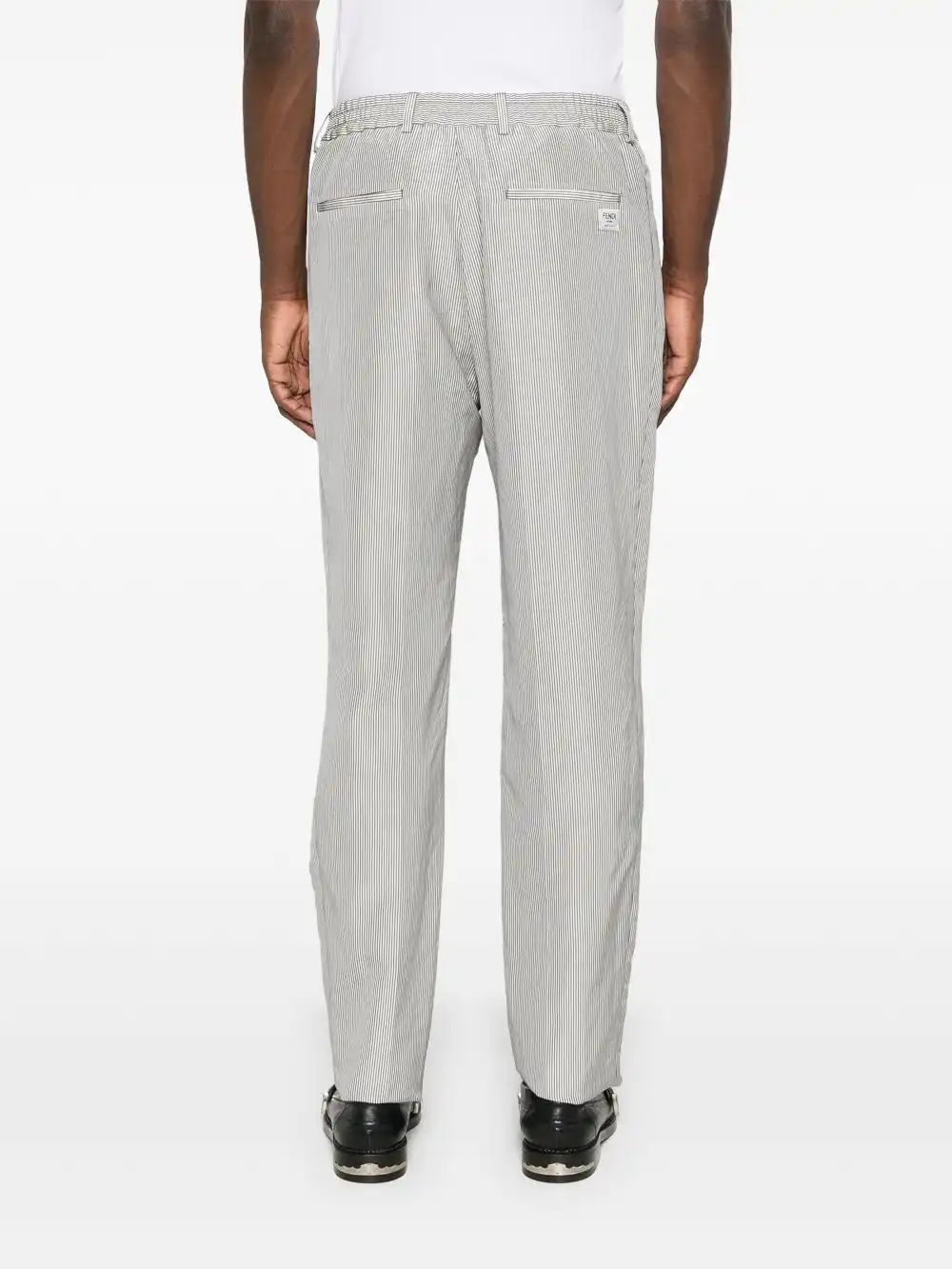 Cheap FENDI tapered-leg striped trousers