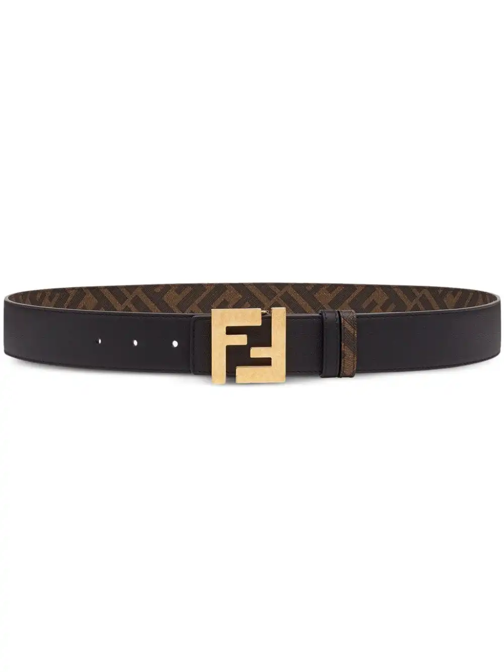 Affordable FENDI FF-logo reversible leather belt