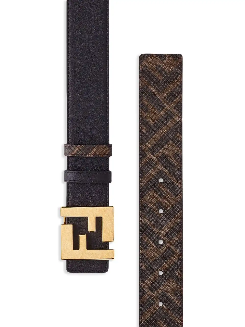 Affordable FENDI FF-logo reversible leather belt