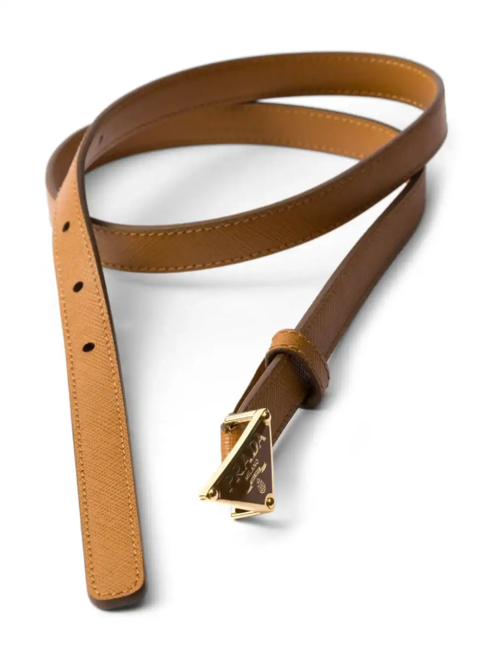 Affordable Prada triangle-logo leather belt