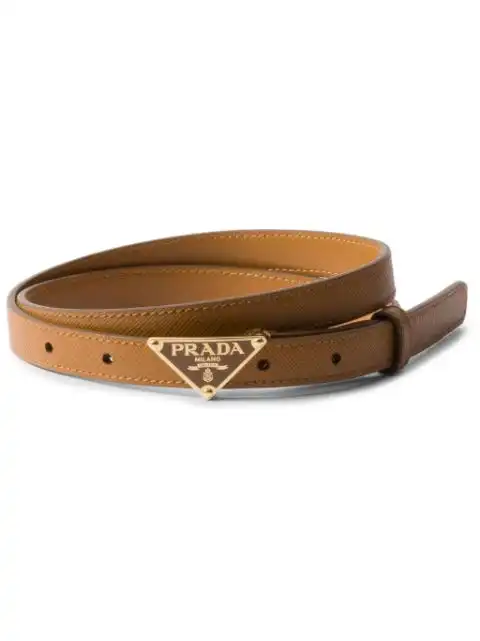 Affordable Prada triangle-logo leather belt