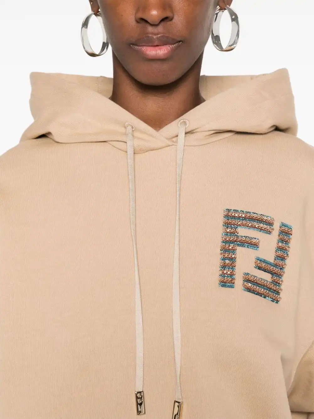 Affordable FENDI sequinned-FF hoodie