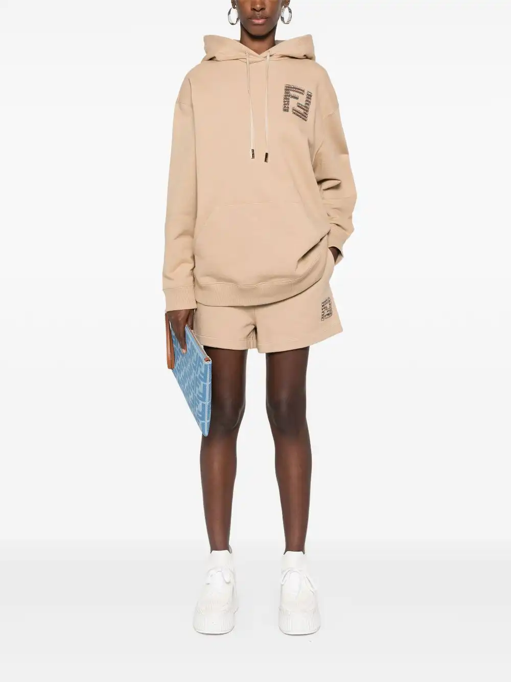 Affordable FENDI sequinned-FF hoodie