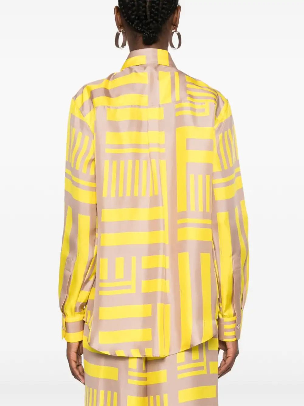 Cheap FENDI FF Labyrinth-print silk shirt