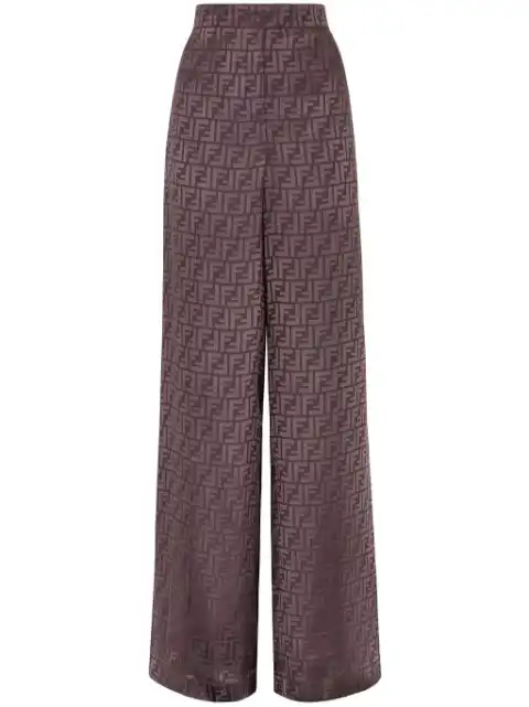 FENDI monogram jacquard silk trousers