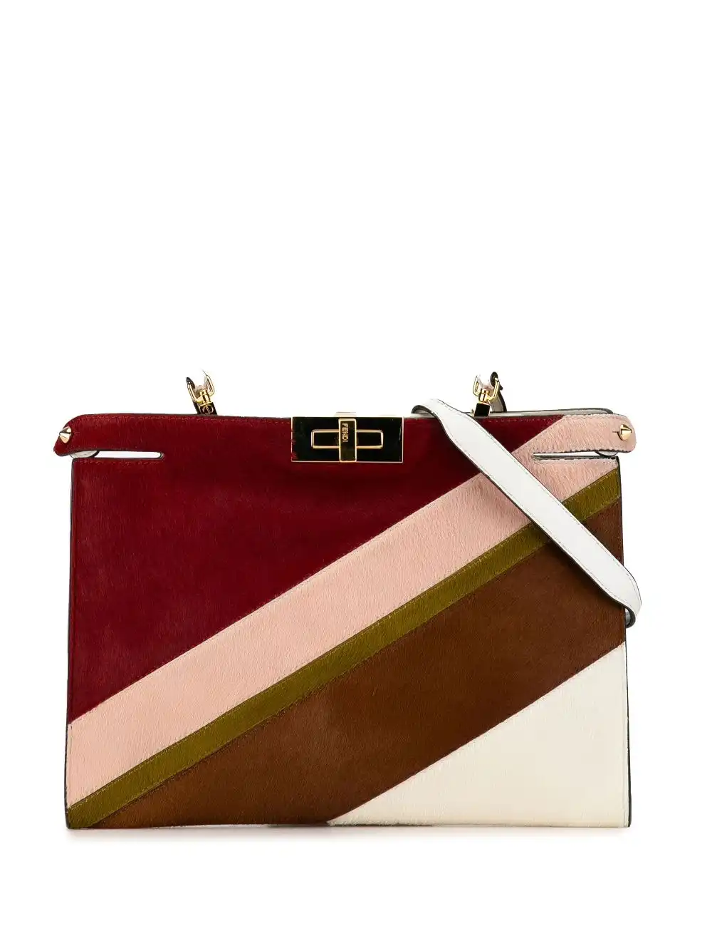 Affordable Fendi 2015-2022 Pony Hair and Leather Peekaboo Clutch crossbody bag