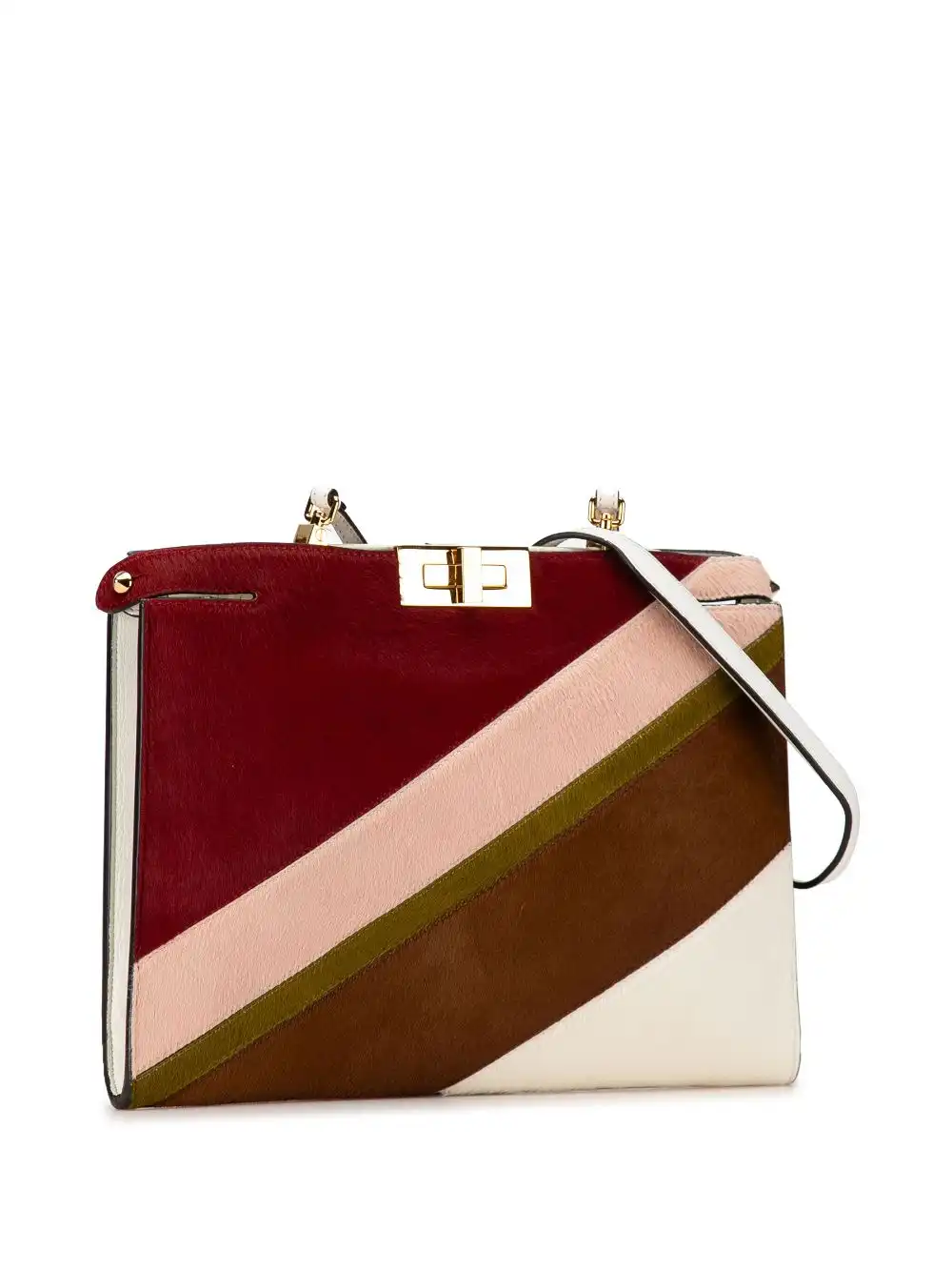 Affordable Fendi 2015-2022 Pony Hair and Leather Peekaboo Clutch crossbody bag