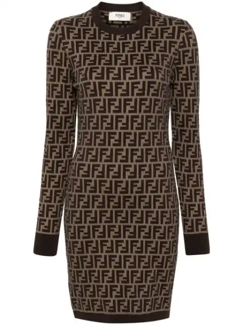 FENDI Zucca long-sleeved minidress